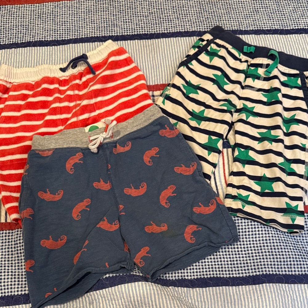 Mini Boden Kids Shorts Set - Red, Blue, Green, size 7-8